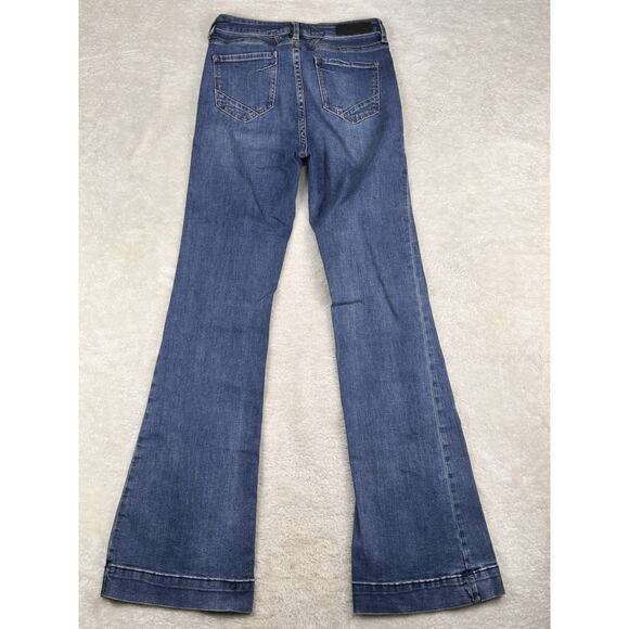 Rock and Roll Cowgirl High-Rise Trouser Jeans in Medium Wash Blue SZ W27/36L - Picture 2 of 9